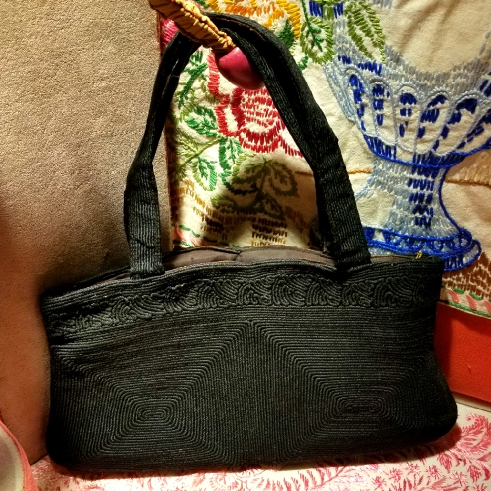 Vintage 1940's corde braid evening handbag